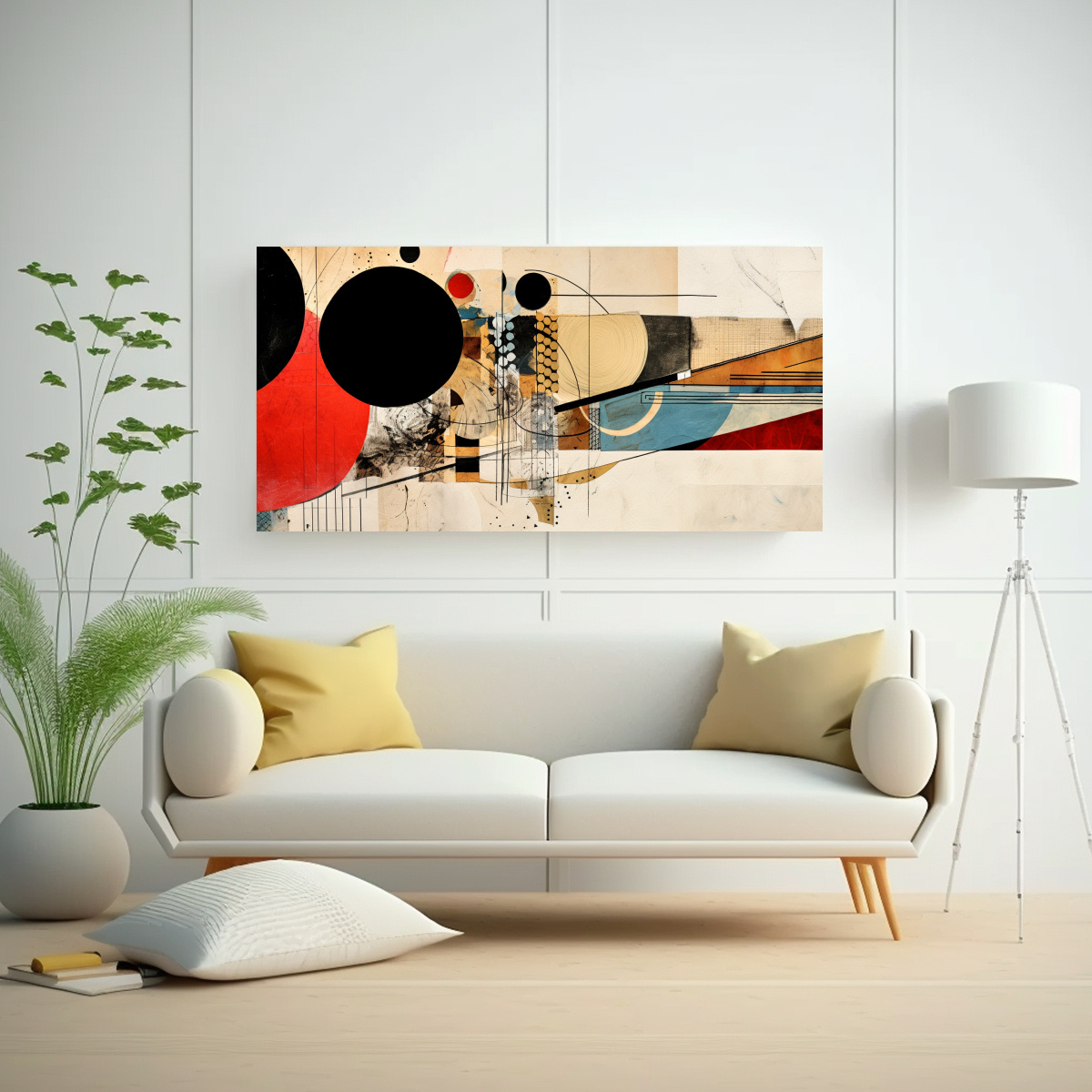 PINTURAS DECORATIVAS INSPIRADAS EN EL PROTAGONISMO DEL ARTE ABSTRACTO CON COLLAGE DE TEXTU 100X50CM - 2
