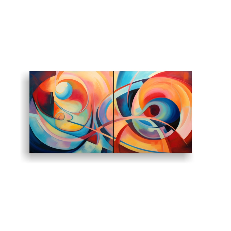 CUADRO LIENZO EXPRESIÓN SALÓN REMINISCENCIA DE LOS PATRONES ABSTRACTOS GIRATORIOS DE LAS 160X80CM - 1