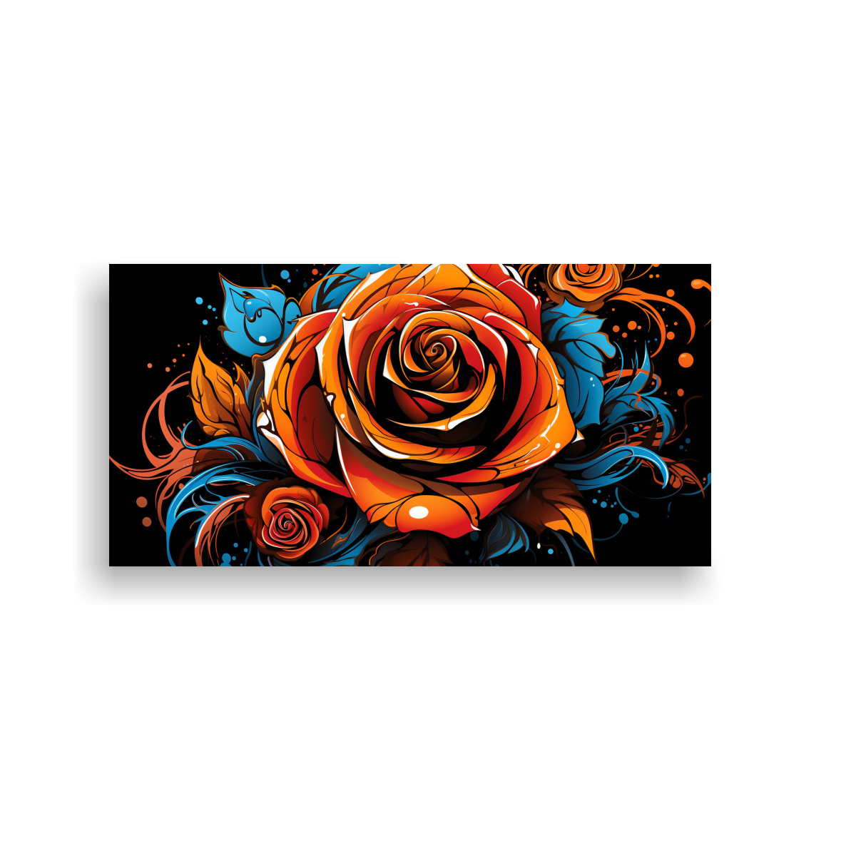 PINTURA DECORATIVA VANGUARDISTA: DETALLES INTRINCADOS DE UNA ROSA ESTILO GRAFFITI QUE PUED 40X20CM - 1