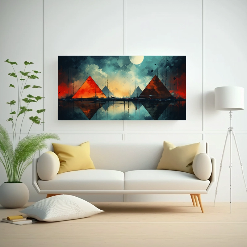 LIENZO DE TELA ABSTRACTO EN ESTILO DE PINTURAS DECORATIVAS 120X60CM - 2