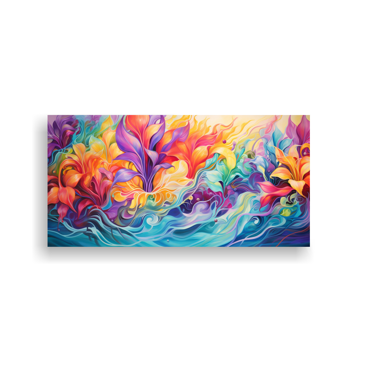 PINTURAS DECORATIVAS DE LA INTERPRETACIÓN ABSTRACTA DE UN PARAÍSO TROPICAL EN ARTE COLOR 80X40CM - 1