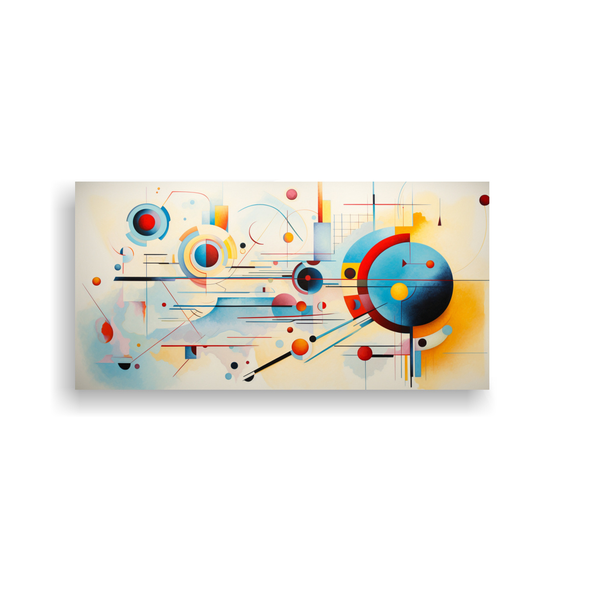 ARTE DE PARED ABSTRACTO HECHO A MANO DE KANDINSKY 160X80CM - 1