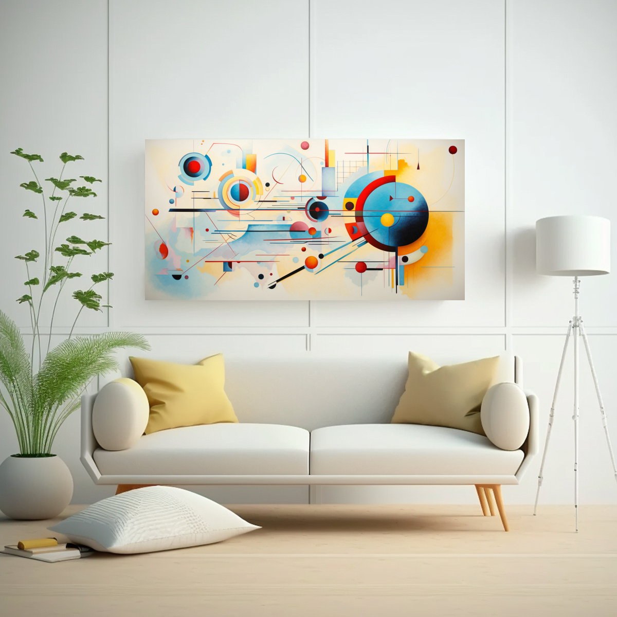 ARTE DE PARED ABSTRACTO HECHO A MANO DE KANDINSKY 160X80CM - 2