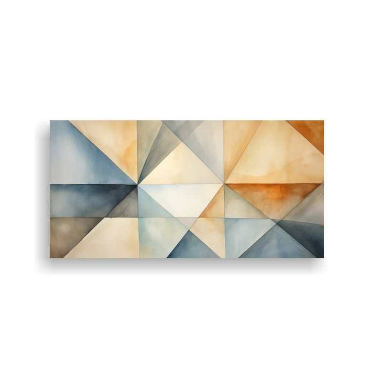 LIENZO FOTOGRAFÍA SENSIBILIDAD ARTÍSTICA ABSTRACCIÓN GEOMÉTRICA EN ACUARELA SUAVE Y SU 40X20CM - 1