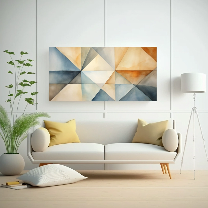 LIENZO FOTOGRAFÍA SENSIBILIDAD ARTÍSTICA ABSTRACCIÓN GEOMÉTRICA EN ACUARELA SUAVE Y SU 40X20CM - 2