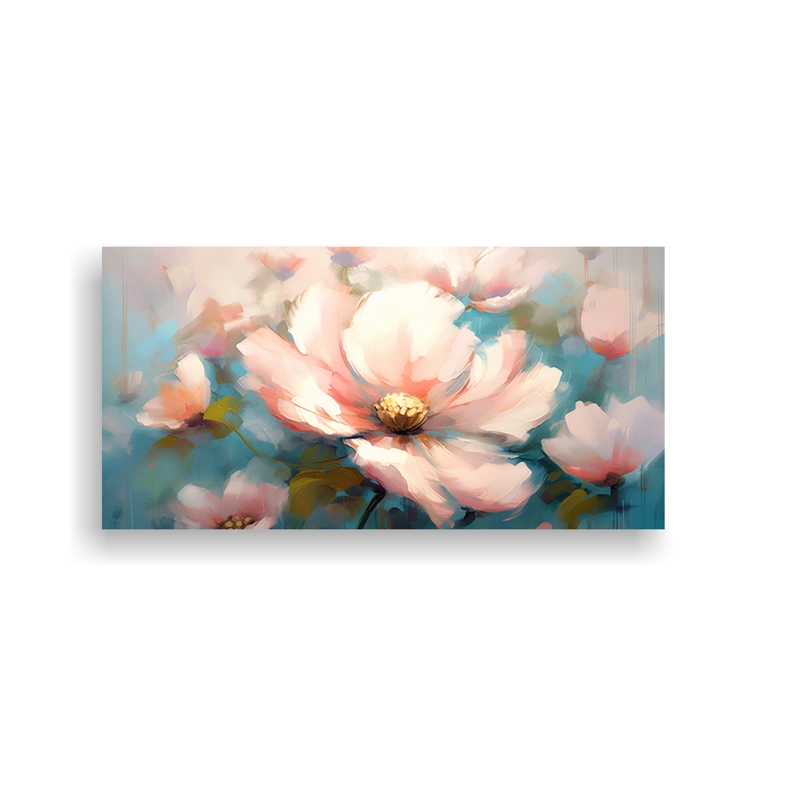 CUADROS DECORATIVOS CON LÍNEAS FINAS Y ABSTRACTAS PARA RESALTAR LAS FLORES 60X30CM - 1
