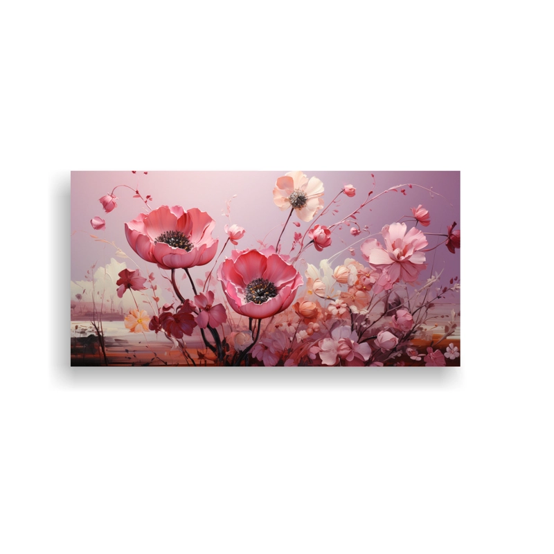 COLLAGE DE SOBRES ROSADOS Y PINTURAS DECORATIVAS 40X20CM - 1