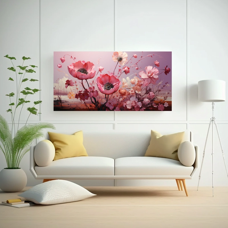 COLLAGE DE SOBRES ROSADOS Y PINTURAS DECORATIVAS 40X20CM - 2