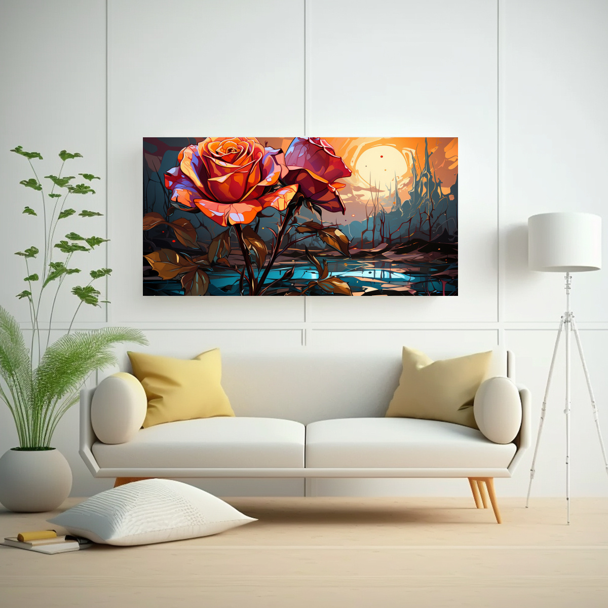 PINTURAS DECORATIVAS JUVENILES DE ROSA EN ESTILO POP ART 60X30CM - 2