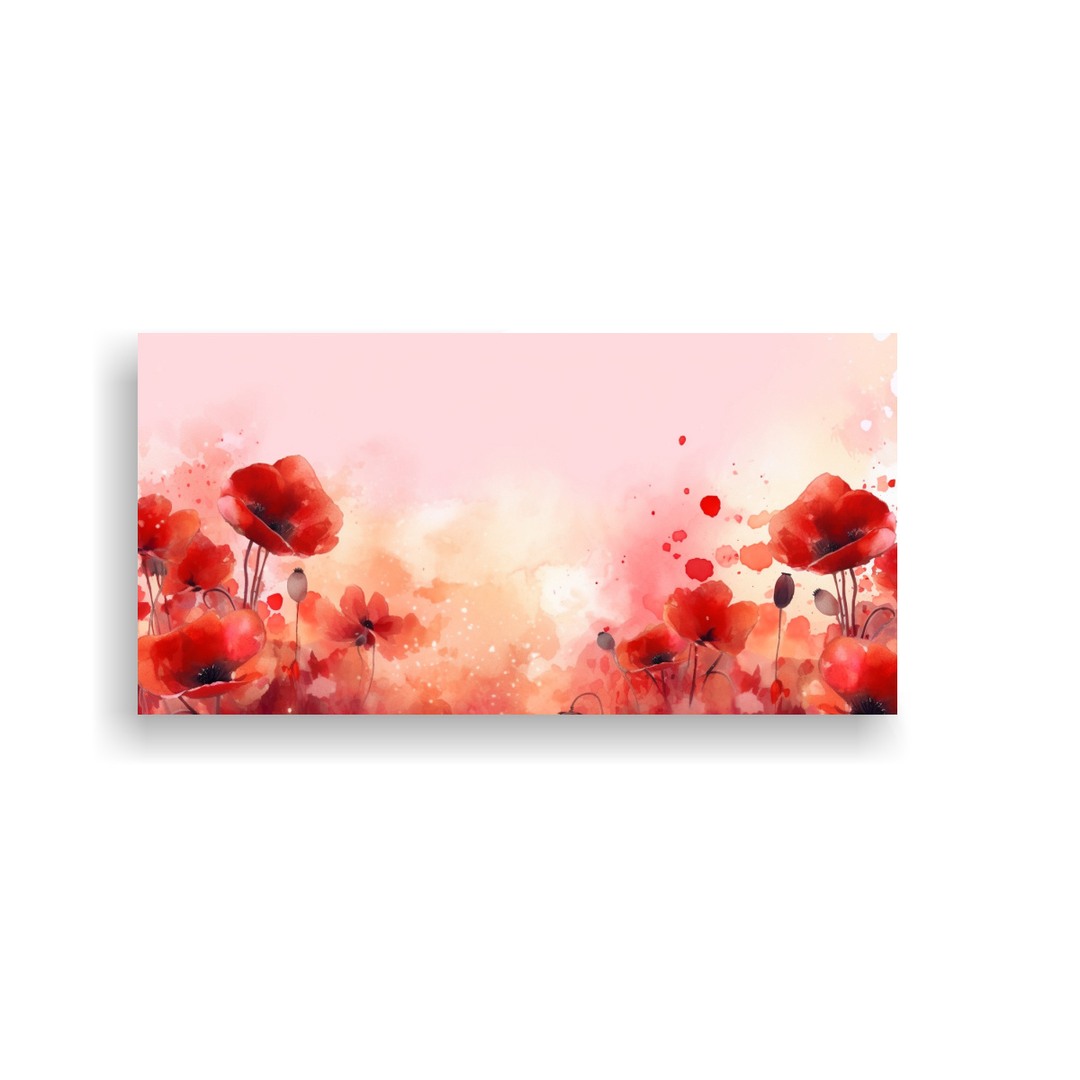 TELA ARMONÍA CROMÁTICA FLORES ACUARELA FONDO ESPACIO PARA TEXTO 60X30CM - 1