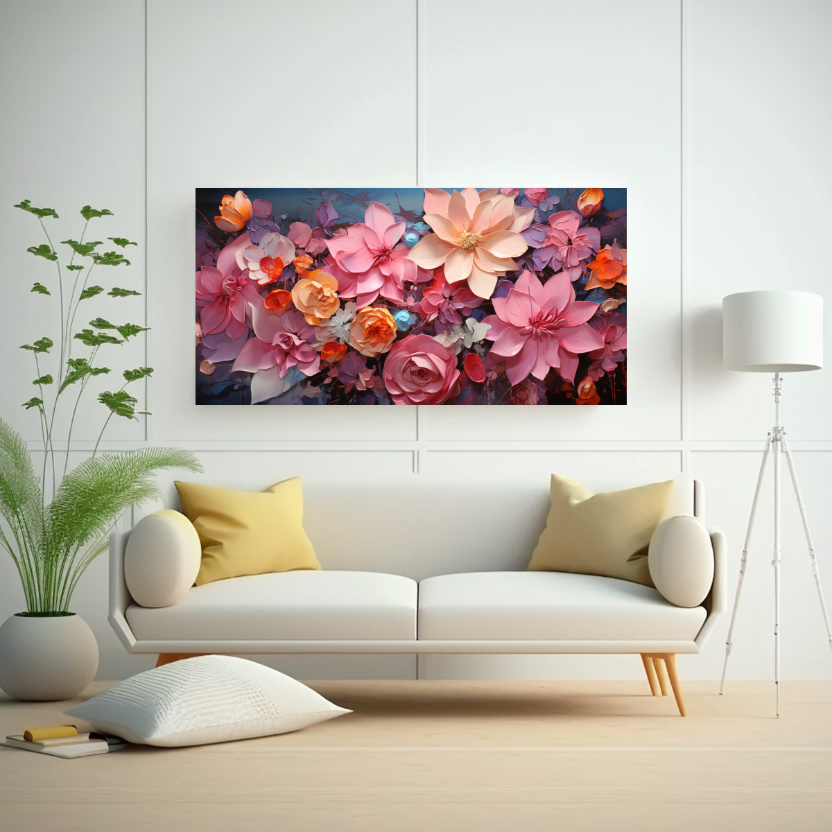 PINTURAS DECORATIVAS MODERNAS EN BASTIDOR: COMPOSICIÓN ARTÍSTICA DE SOBRES ROSADOS CONTR 160X80CM - 2