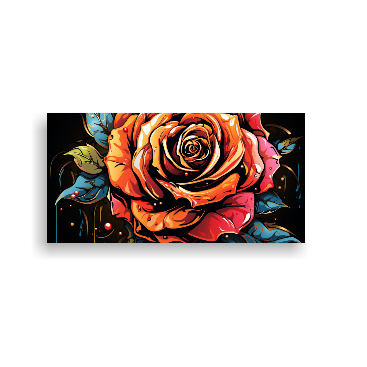 PINTURA MURAL ROSA ESTILO GRAFFITI DE DISEÑO LINEAL 100X50CM - 1