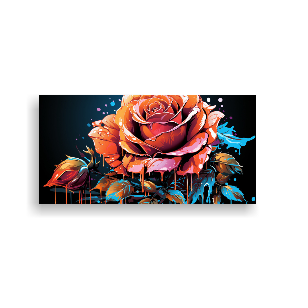 1 CUADRO MODERNOS REGALO DISEÑA UNA ROSA ESTILO GRAFFITI QUE PUEDA PONERSE EN PINTURAS DE 80X40CM - 1
