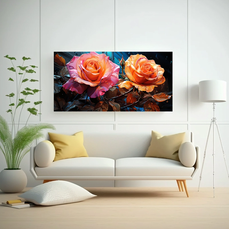 CUADRO CONCEPTUAL ARMONÍA ROSAS HÍBRIDAS POP ART 160X80CM - 2