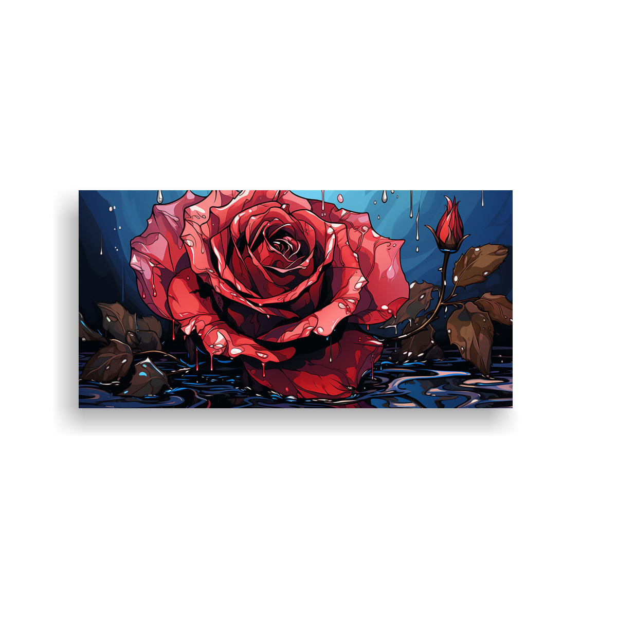 TELA EN BASTIDOR MODERNA LIENZO CUADRO ESTILO PLANO ROSA VIBRANTE 100X50CM - 1