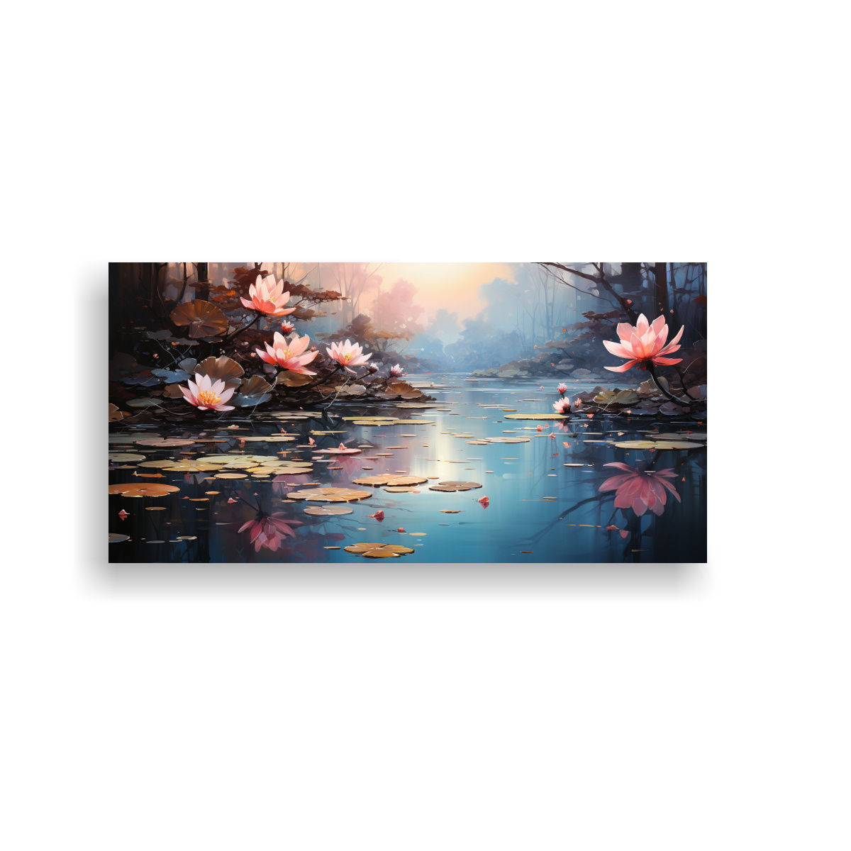 PINTURA DECORATIVA DE ESCENA ETÉREA EN ROSA 120X60CM - 1