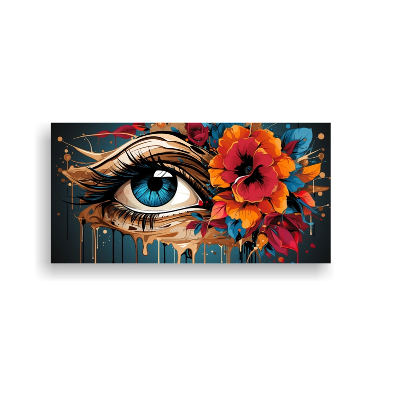CUADRO DECORATIVO EN BASTIDOR CON INSPIRACIÓN REFINADA DE ROSA MULTICOLOR VIBRANTE Y PINT 80X40CM - 1