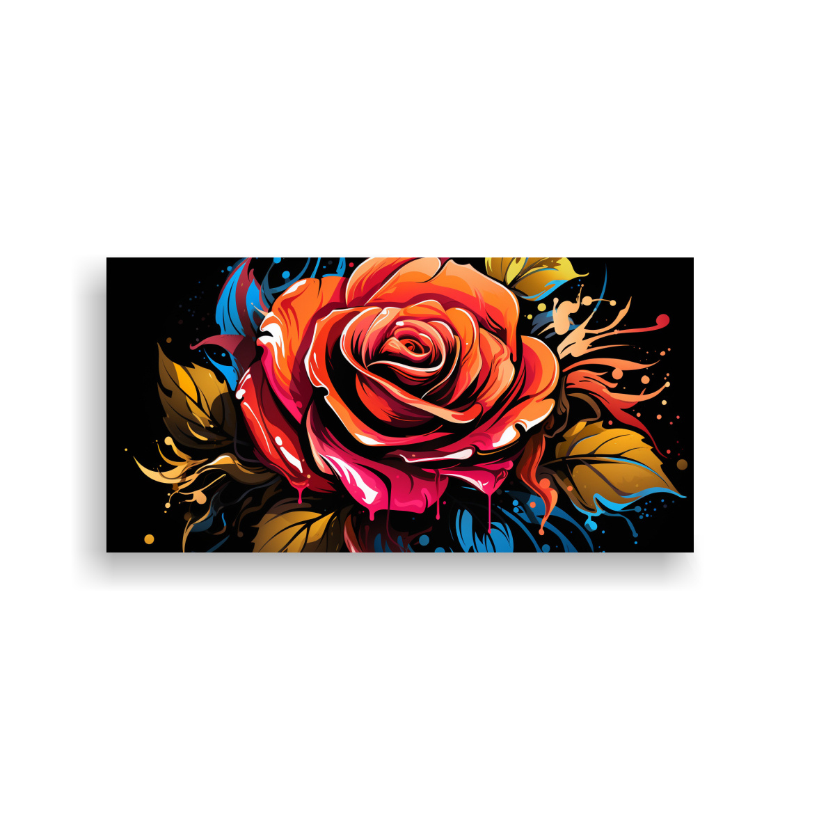 PINTURA GRAFFITI ROSA ESTILO ARMONÍA CROMÁTICA CON DISEÑO DE CANVA 100X50CM - 1