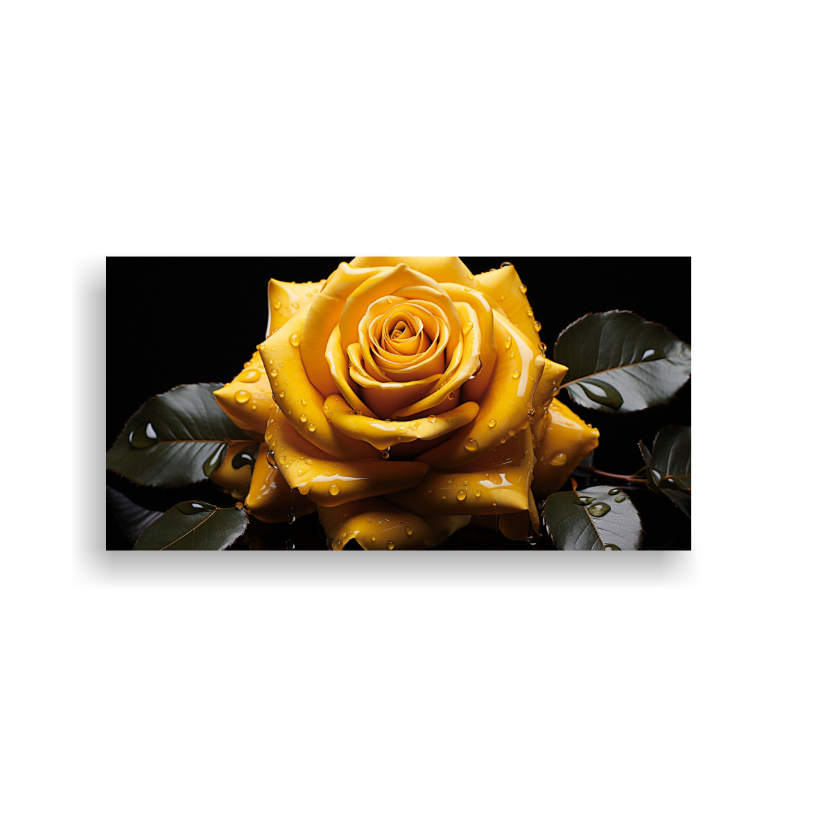 PINTURA DECORATIVA DE ROSA AMARILLA SIMÉTRICA EN ESTILO POP ART MODERNO 120X60CM - 1