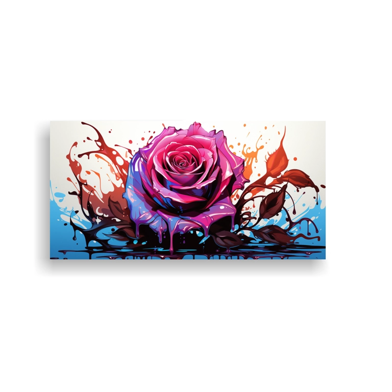 CUADRO INSPIRADOR EQUILIBRIO VISUAL LIENZO DECORATIVO CON LOGO DE GOTEO DERRETIDO CIAN OSC 60X30CM - 1