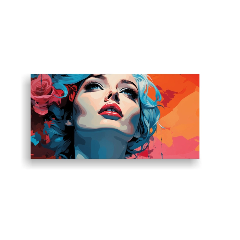 LIENZO HORIZONTAL TEMÁTICO DE ROSA ESTILO POP ART 160X80CM - 1