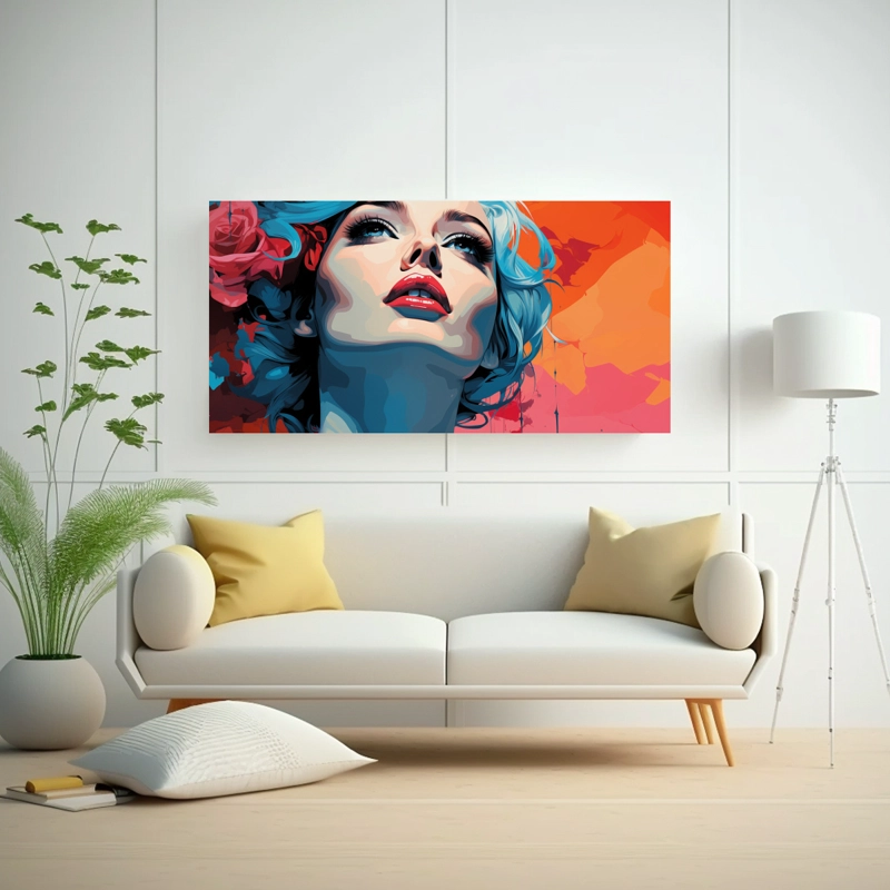 LIENZO HORIZONTAL TEMÁTICO DE ROSA ESTILO POP ART 160X80CM - 2