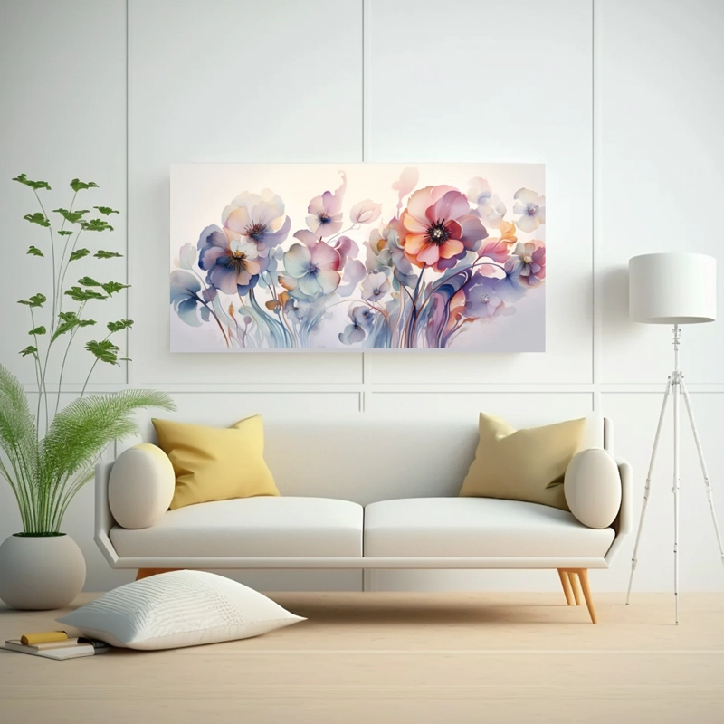CUADRO FLORAL MÁGICO ESTILO MÍSTICO, HERMOSA OBRA MAESTRA 60X30CM - 2