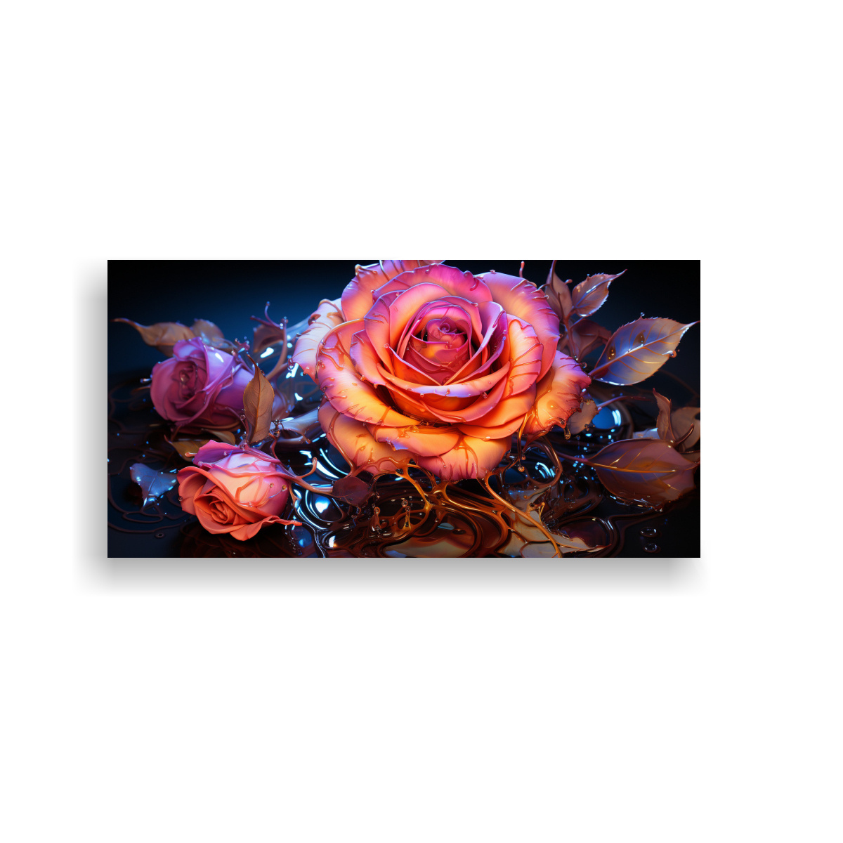 PINTURA DECORATIVA DE TRIBAL CON PROTAGONISMO ABSTRACTO ROSA NEÓN QUE SE DISUELVE EN AGUA 160X80CM - 1