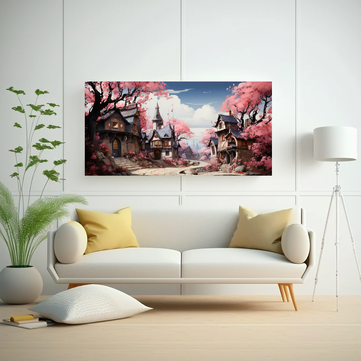 TELA URBANA EN BASTIDOR RODEADA DE SOBRES ROSADOS 120X60CM - 2