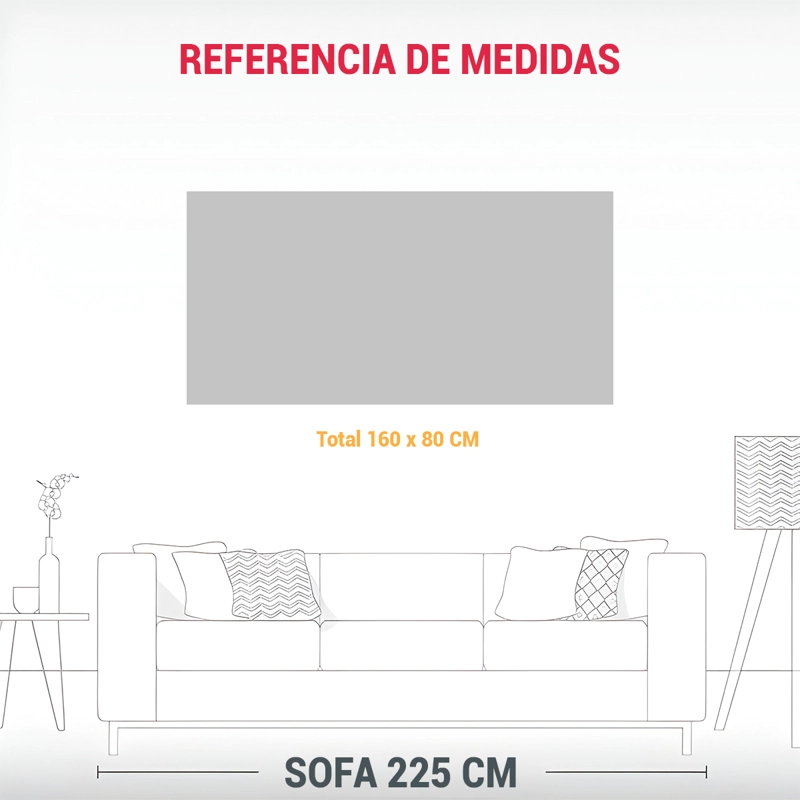 CUADRO VANGUARDIA CALMA CON TELA EN BASTIDOR BLEEDING RED BLOOD Y LIENZO SCREE 160X80CM - 6