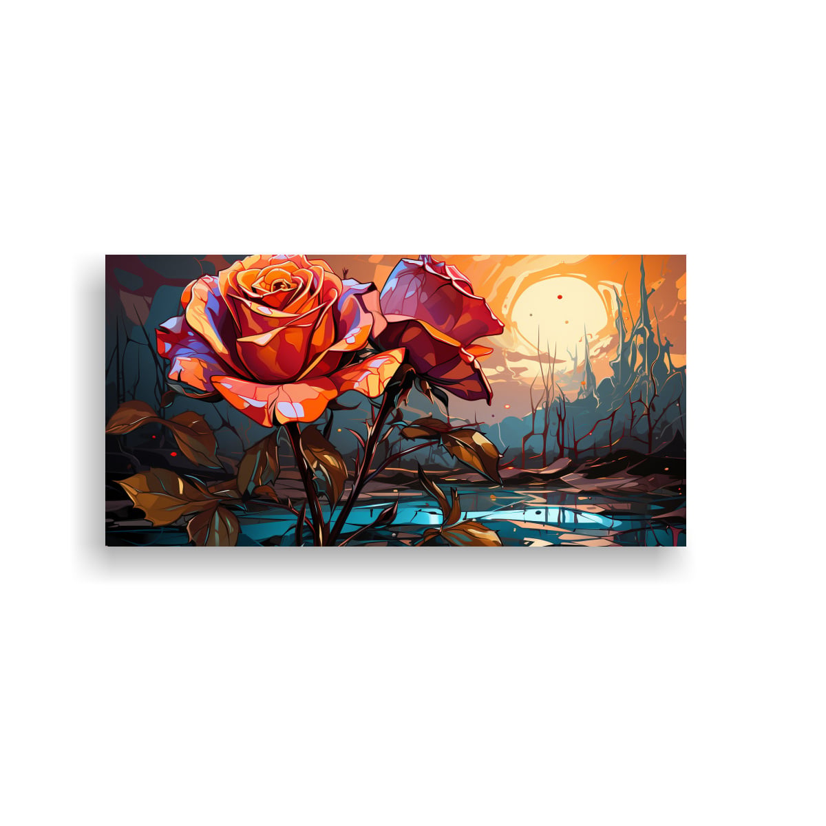 PINTURAS DECORATIVAS JUVENILES DE ROSA EN ESTILO POP ART 100X50CM - 1
