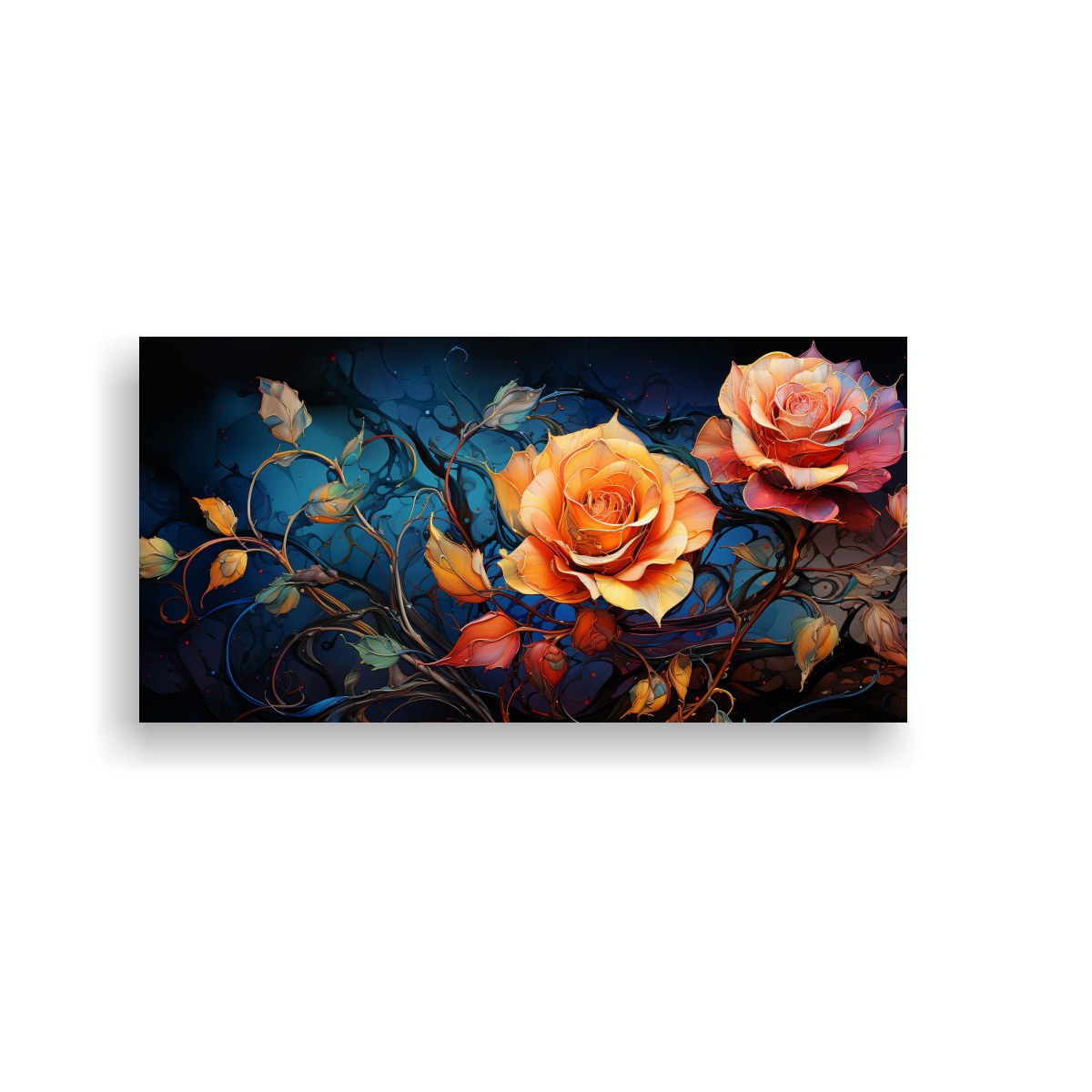 PINTURA DECORATIVA ESTILO ROSE VAN GOGH DE ALTA CALIDAD 160X80CM - 1