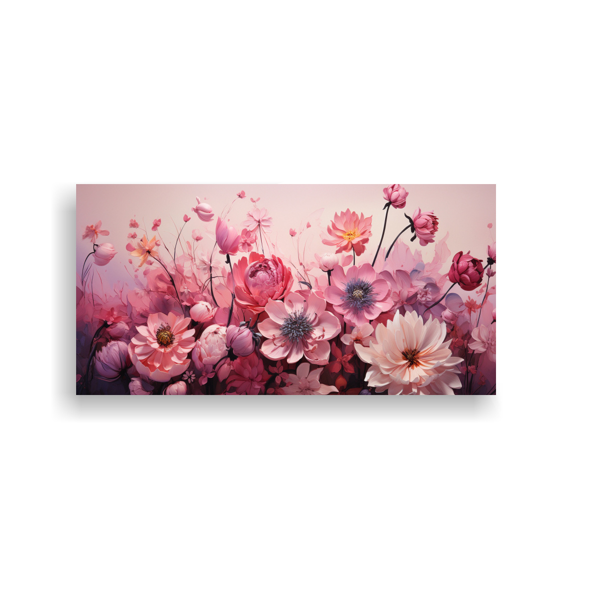 ARTE DE PARED LÍNEAS BELLEZA COLLAGE DE SOBRES ROSADOS Y PINTURAS DECORATIVAS VARIADAS 40X20CM - 1