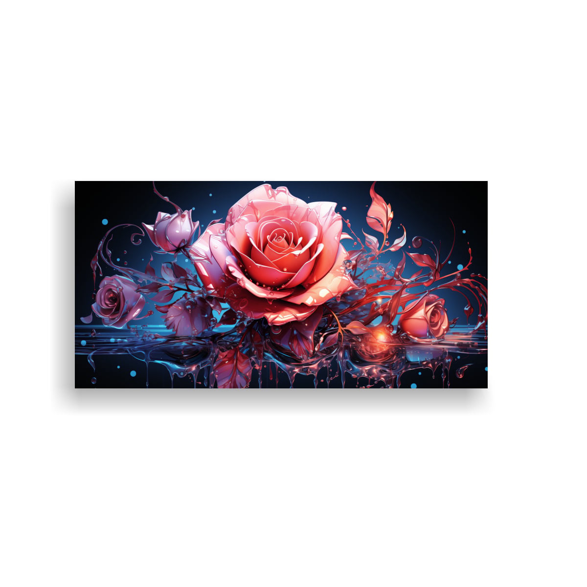 PINTURAS DE DECORACIÓN TRIBAL CON DISOLUCIÓN DE ROSA NEÓN RECTANGULAR EN AGUA 120X60CM - 1