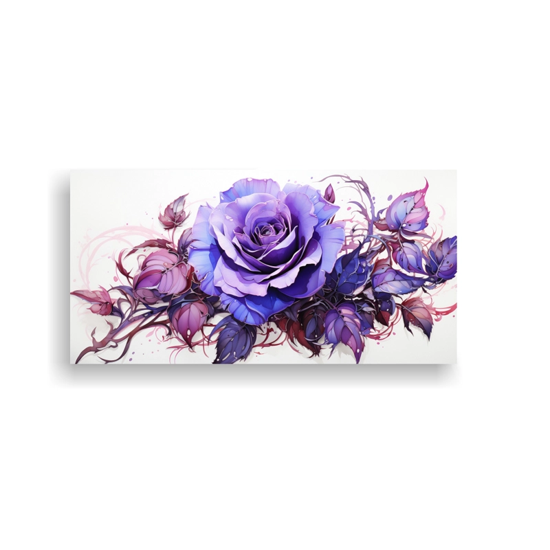 CUADRO DECORATIVO ARTE PATRON: INTENSO EXPRESIVIDAD DE ROSA VENENOSA EN FONDO BLANCO 120X60CM - 1