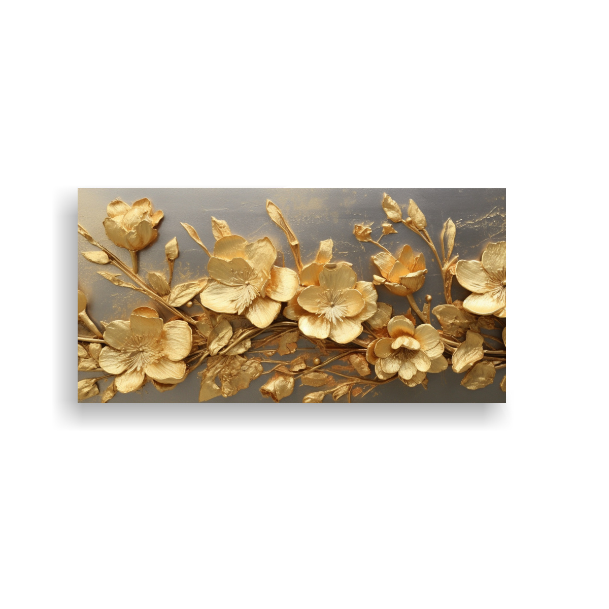 CUADROS DECORATIVOS EMBELLECIDOS CON HOJAS DE ORO 160X80 CM - 1