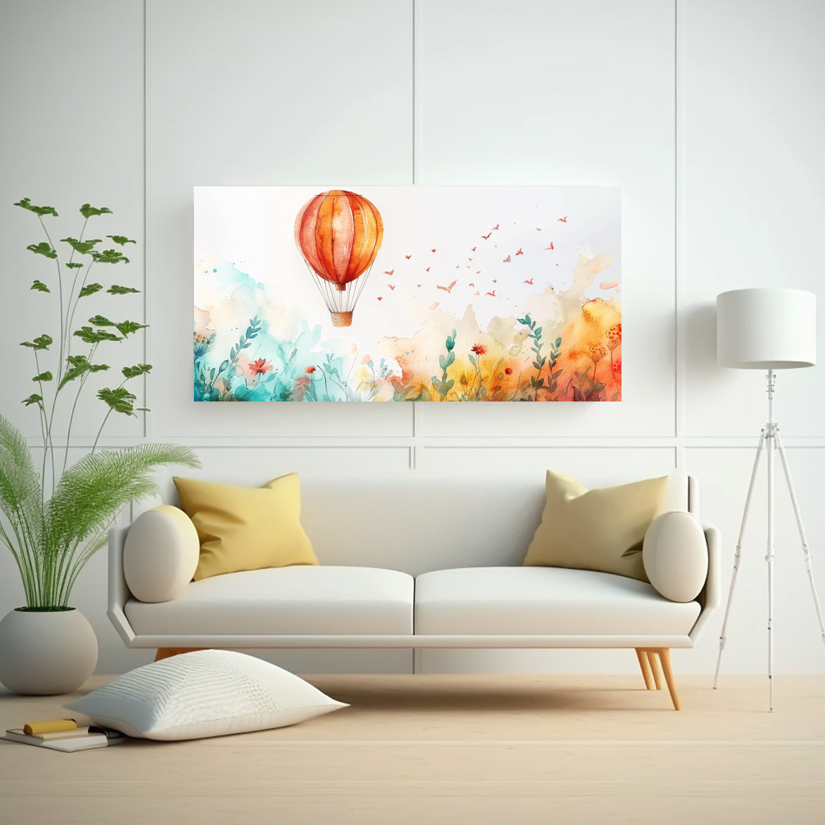 CUADRO ABSTRACTO TEMÁTICA GLOBO AEROSTÁTICO 160X80 CM - 2