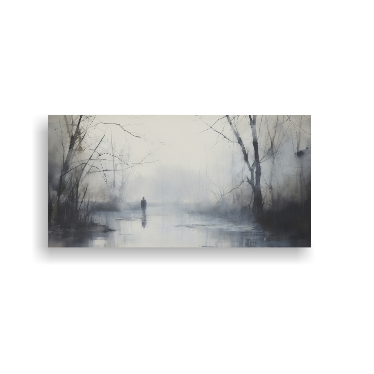 CUADRO TELA: FIGURA BORROSA FANTASMAL LEJANA EN 120X60 CM - 1