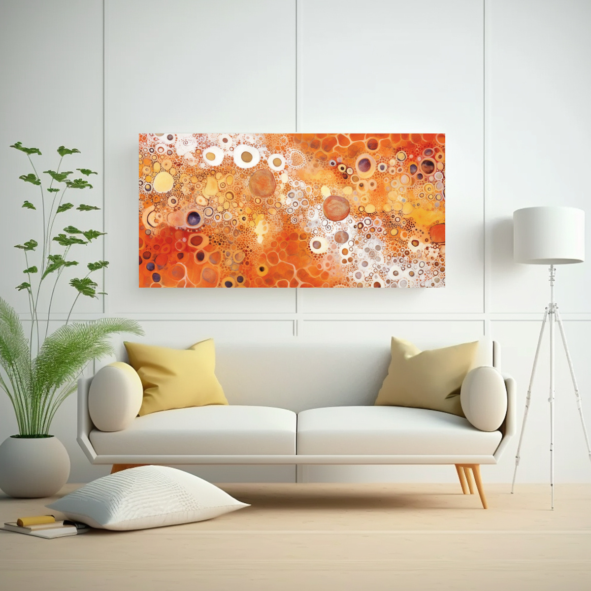 CUADRO COLORES VIBRANTES ARTE ABORIGEN PIGMEOS 40X20 CM - 2