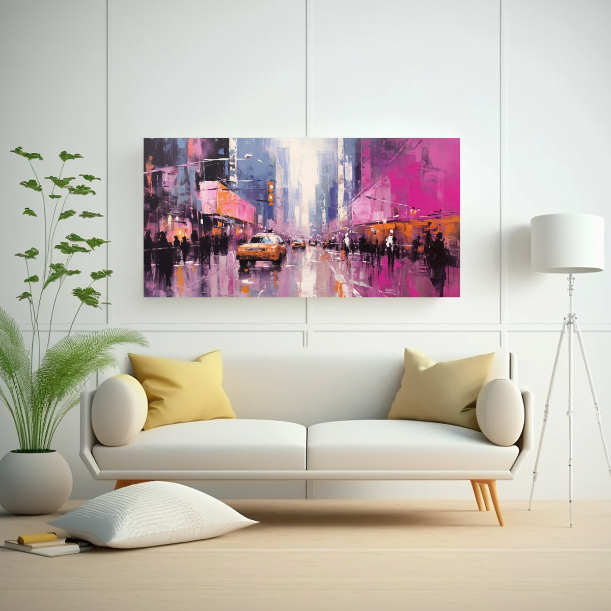 PINTURA LLUVIOSA EN ANIMADO AMBIENTE: GAMA DE 60X30 CM - 2