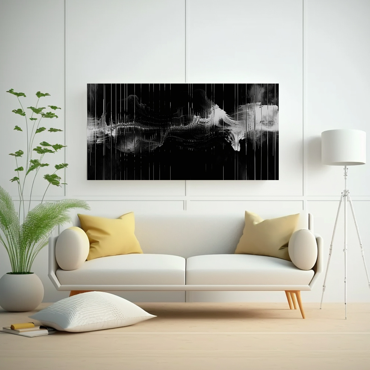 CUADROS LIENZO TELA COLOR COMPLETO ONDAS SONIDO 140X70 CM - 2
