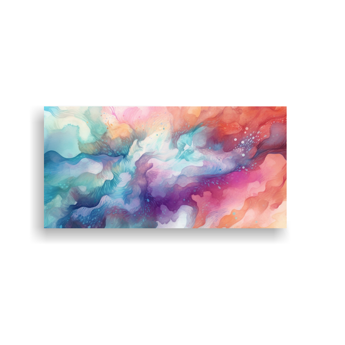 LIENZO TELA DISEÑO COMEDOR FONDO ACUARELA. 100X50 CM - 1