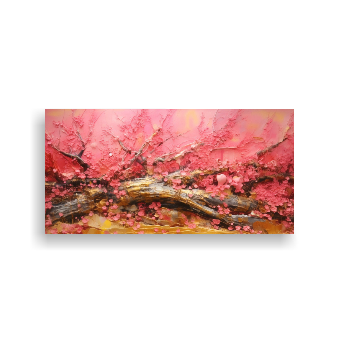 PINTURA AL ESTILO ÓLEO JAPONESA ABSTRACTA 40X20 CM - 1
