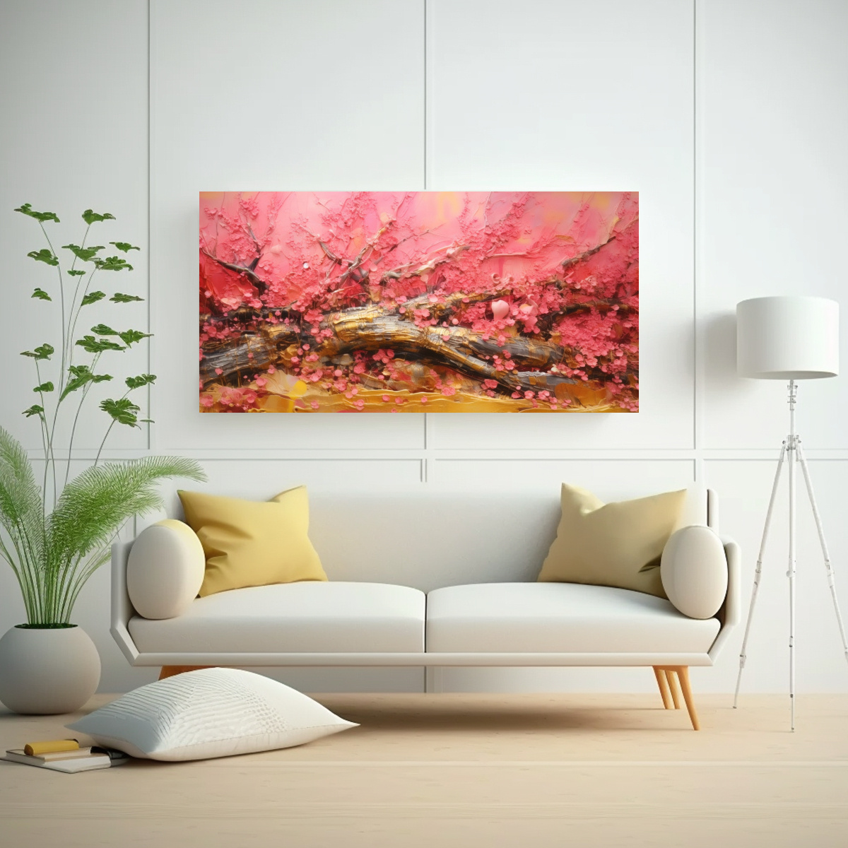 PINTURA AL ESTILO ÓLEO JAPONESA ABSTRACTA 40X20 CM - 2