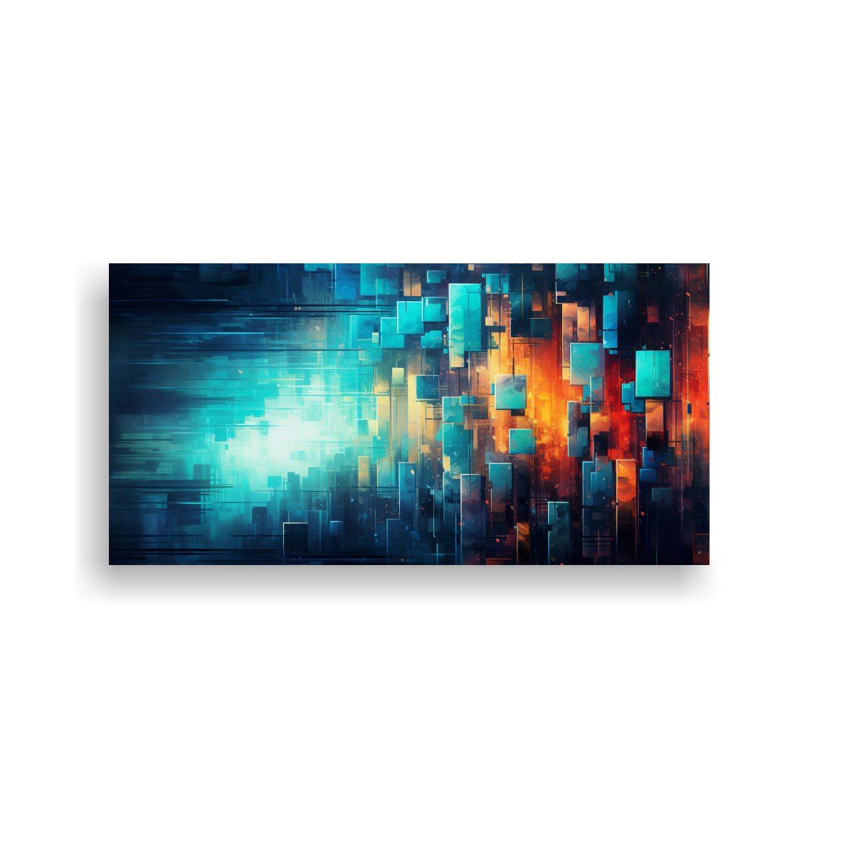 PINTURA ABSTRACTA ARTE HORIZONTAL ALEGRÍA PARA 160X80 CM - 1