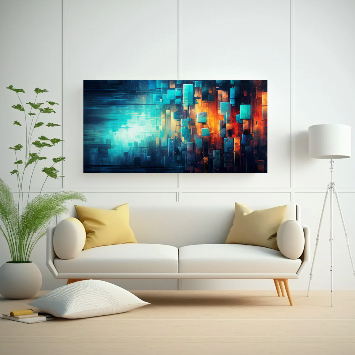 PINTURA ABSTRACTA ARTE HORIZONTAL ALEGRÍA PARA 160X80 CM - 2
