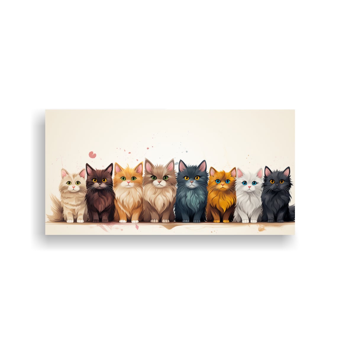 CUADRO ANIMADA DE GATOS EN COLORES VIVOS PARA 160X80 CM - 1