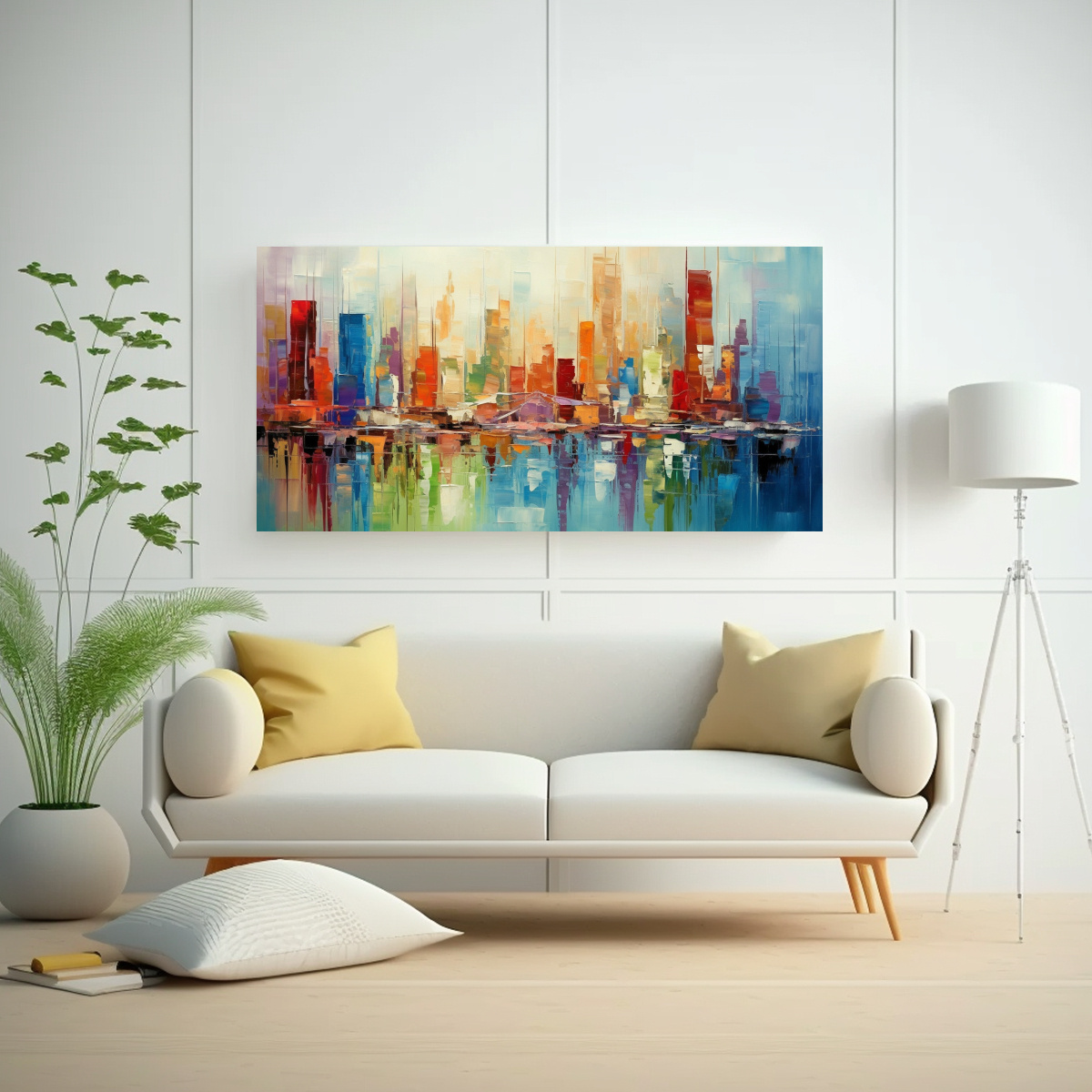 CUADRO ABSTRACTO DE LA CIUDAD EN LIENZO: DETALLE 40X20 CM - 2