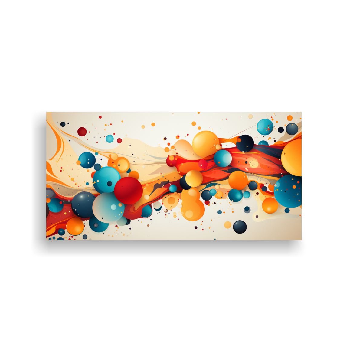 PINTURA MURAL ABSTRACTA DINÁMICA Y EXPRESIVA EN 120X60 CM - 1