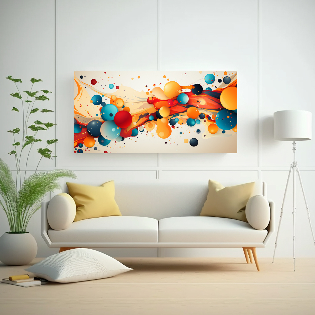 PINTURA MURAL ABSTRACTA DINÁMICA Y EXPRESIVA EN 120X60 CM - 2